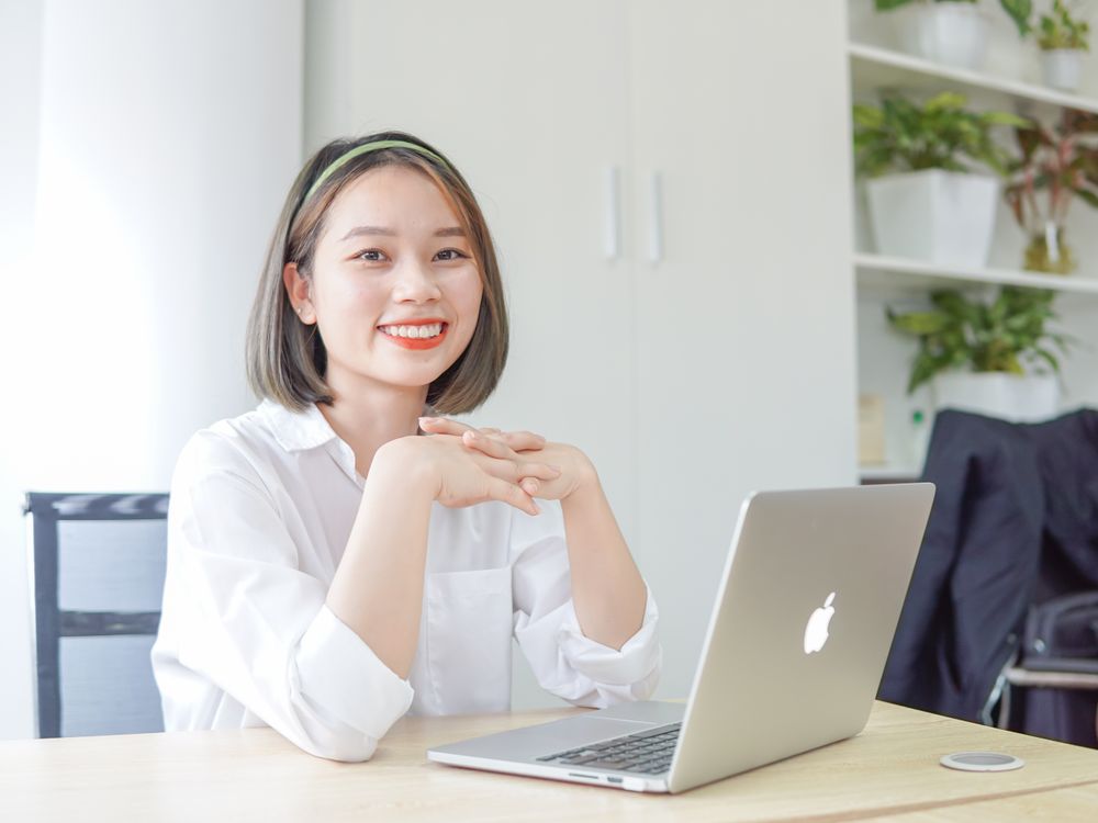 A customer creating an account on a laptop