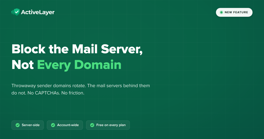 ActiveLayer Blocked Mail Servers: block the mail server, not every domain